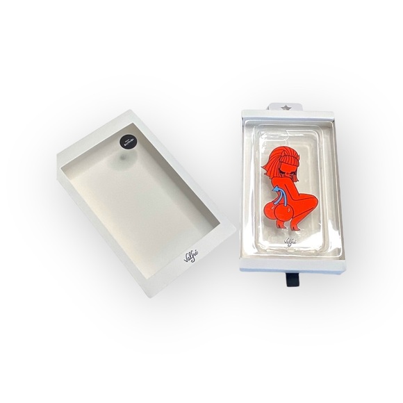 new Valfre ☻︎ Lucy Cherry Bottom ☻ iPhone 6+ 7+ 8+ Clear Case ☻ Artist Drawn ☻ - Picture 9 of 13